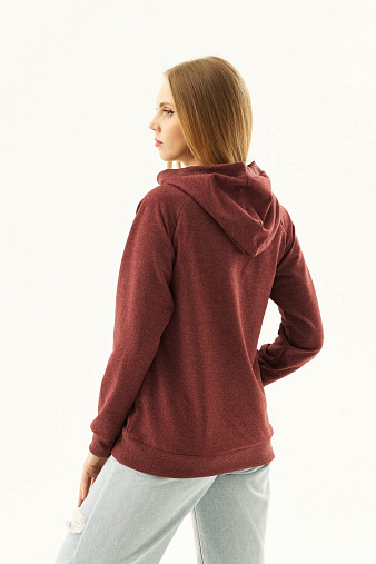 Толстовка женская ТЖФ-06 бордо/меланж