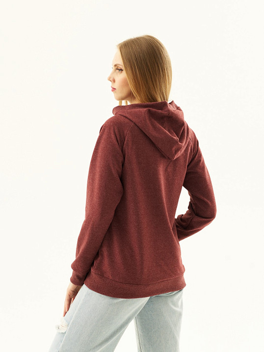 Толстовка женская ТЖФ-06 бордо/меланж