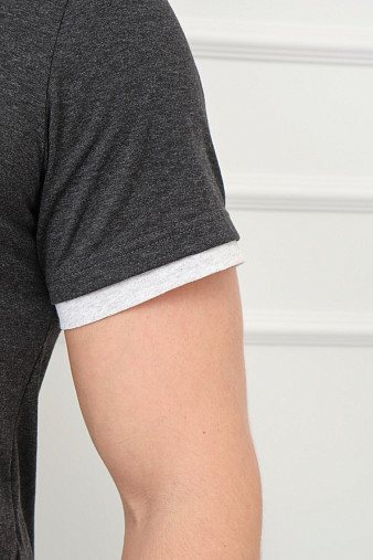 Футболка мужская Респект антрацит/меланж