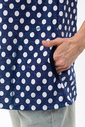 Футболка женская с карманами индиго/горох