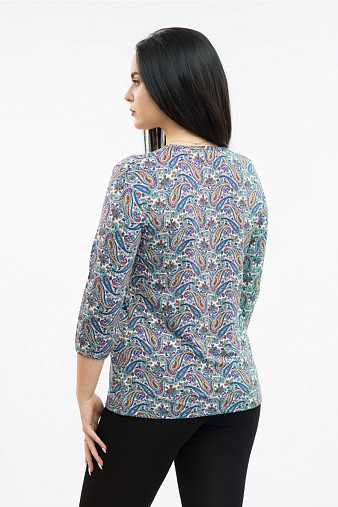 Джемпер Планка рукав 3/4 синий/огурцы