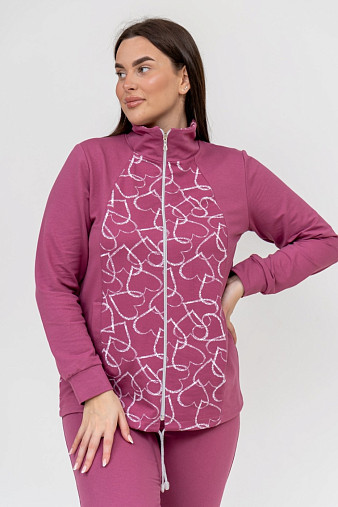 Костюм Теплый вечер брусника/сердца