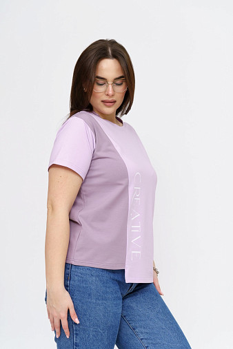 Футболка женская Креатив лаванда/корица