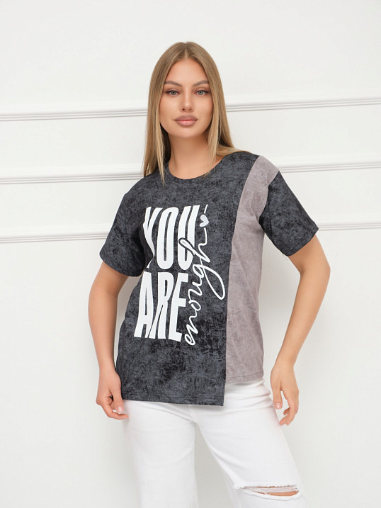 Футболка женская Рефлекс антрацит/серый