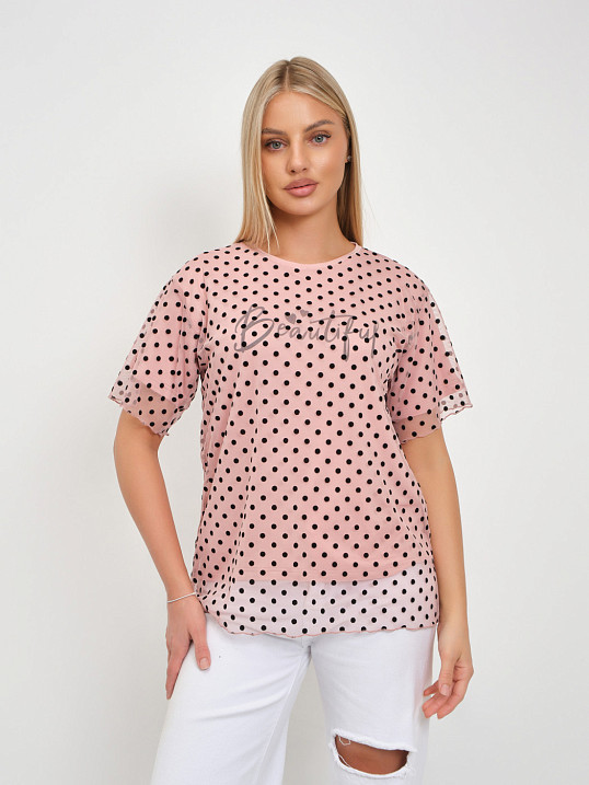 Футболка женская Бьюти вискоза пудра