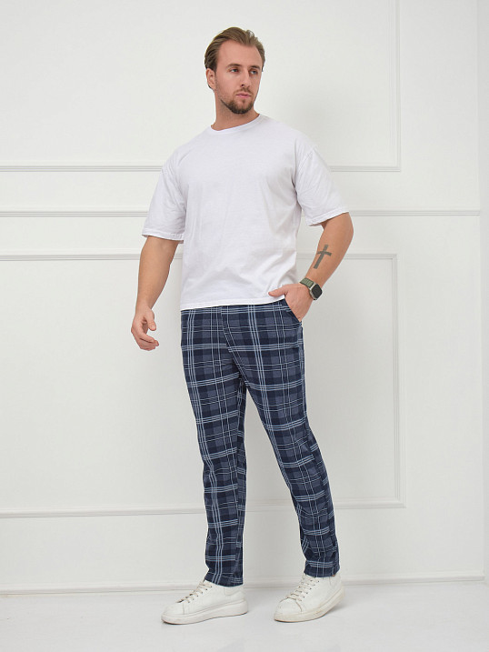 Брюки мужские Легион индиго/клетка
