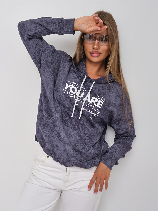 Толстовка женская Винтаж серый