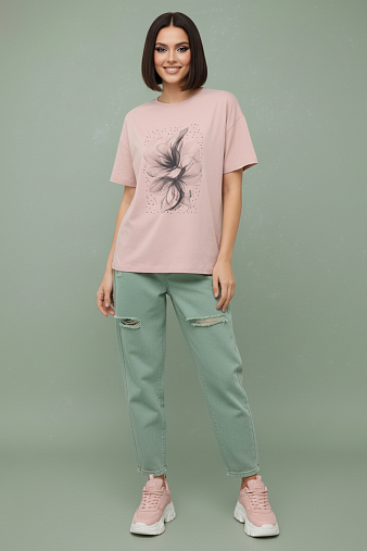 Футболка женская Жанет пудра