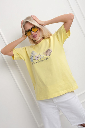 Футболка женская Смайл лимон