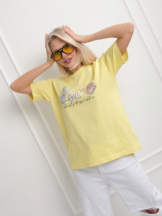 Футболка женская Смайл лимон