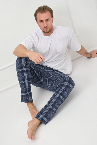 Брюки мужские Легион индиго/клетка