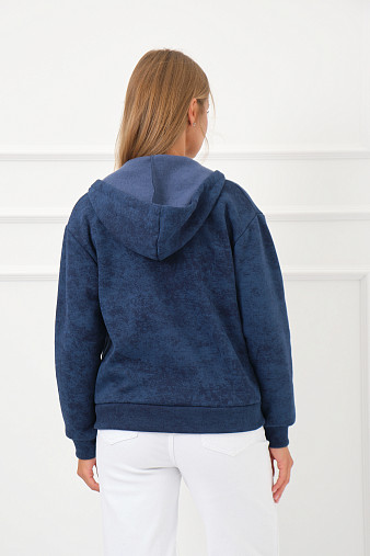 Толстовка женская Дюна начёс индиго