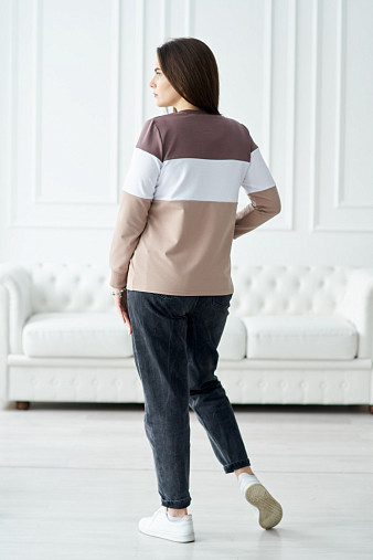 Толстовка женская Триада шоколад/беж