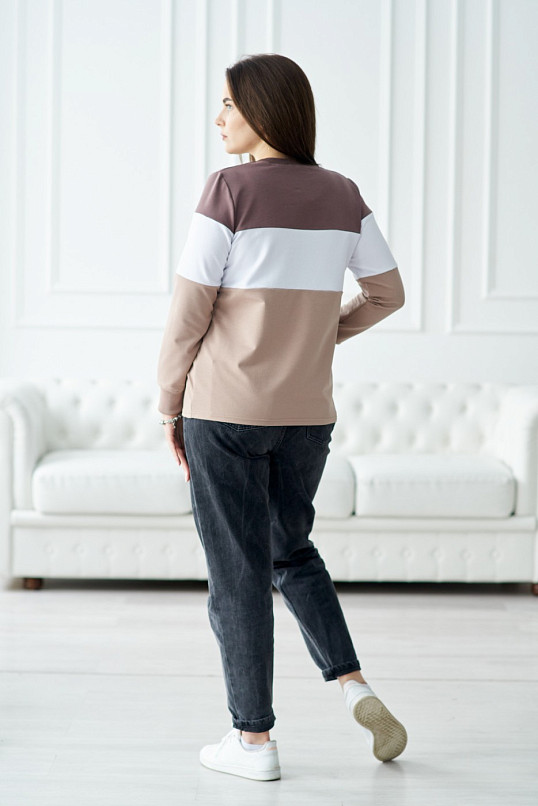 Толстовка женская Триада шоколад/беж