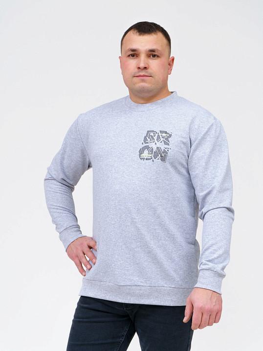 Толстовка мужская Эталон серый/меланж