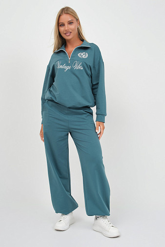 Костюм женский Верона однотонный изумруд