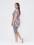 Костюм Симона серый/цветы