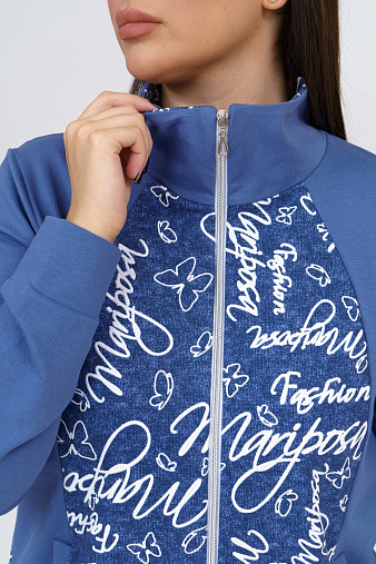 Костюм Теплый вечер индиго/буквы