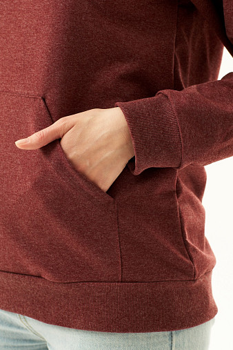 Толстовка женская ТЖФ-06 бордо/меланж