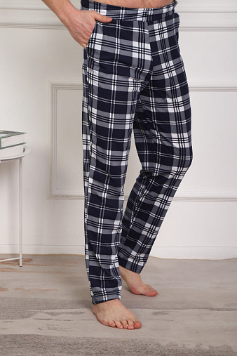 Брюки мужские Легион сине-белый/клетка