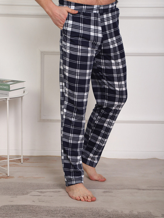 Брюки мужские Легион сине-белый/клетка