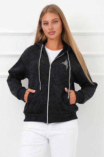 Толстовка женская Дюна начёс черный