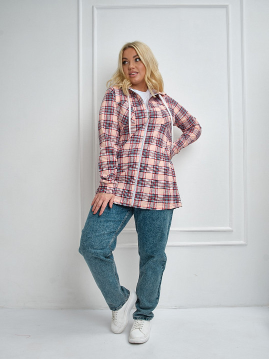 Рубашка Азарт-2 набивная бежевый/клетка