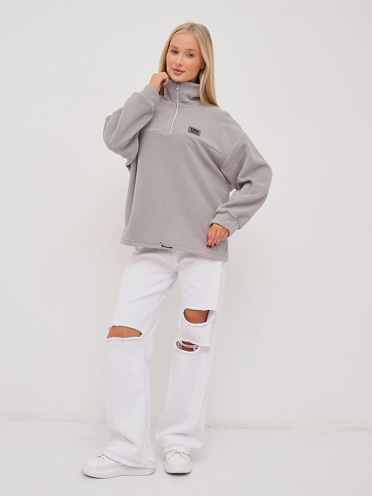 Толстовка жен. Тренд флис св.серый