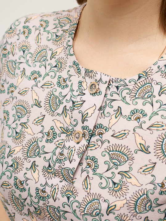 Футболка женская Планка беж/соцветие