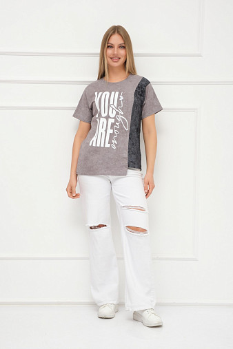 Футболка женская Рефлекс серый/антрацит