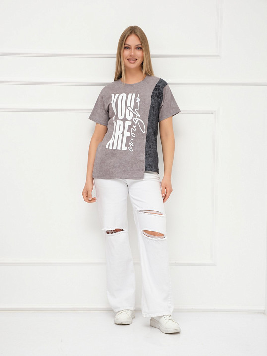 Футболка женская Рефлекс серый/антрацит