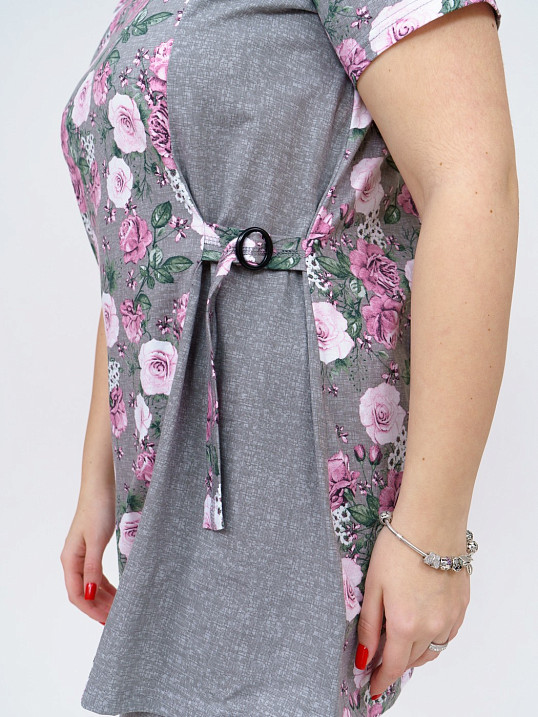 Костюм Симона серый/цветы