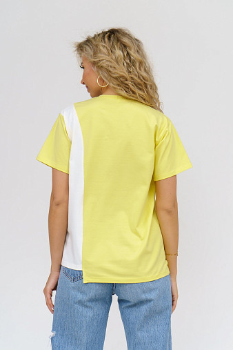 Футболка женская Креатив лимон/молочный