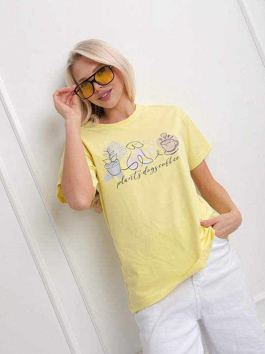 Футболка женская Смайл лимон