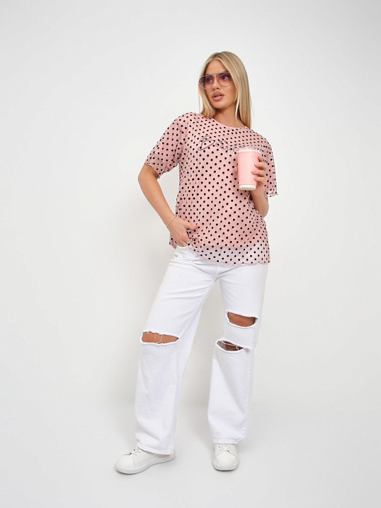 Футболка женская Бьюти вискоза пудра