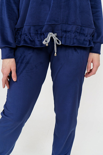 Костюм Уют велюр синий