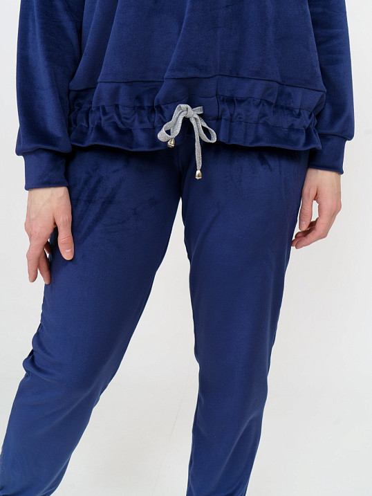 Костюм Уют велюр синий