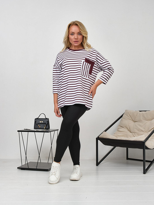 Лонгслив Горизонт марсала