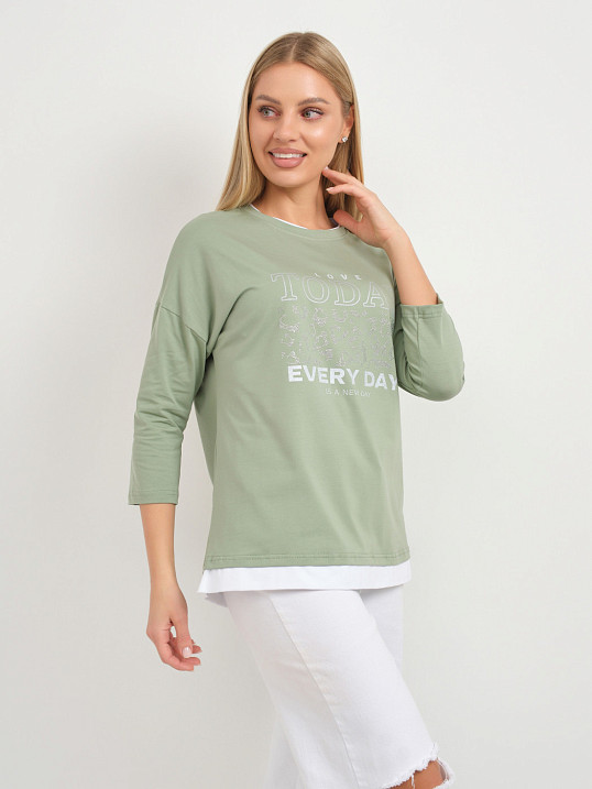 Лонгслив женский Лео фисташка