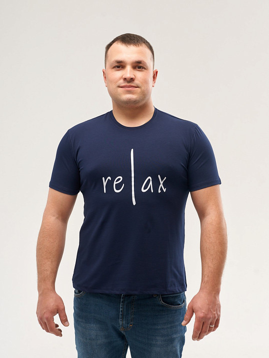 Футболка мужская Узбекистан принт индиго