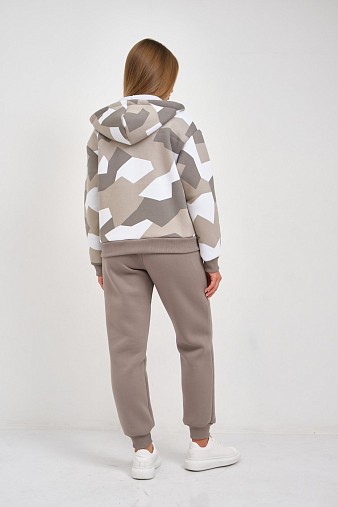 Костюм женский Дюна набивка начёс олива