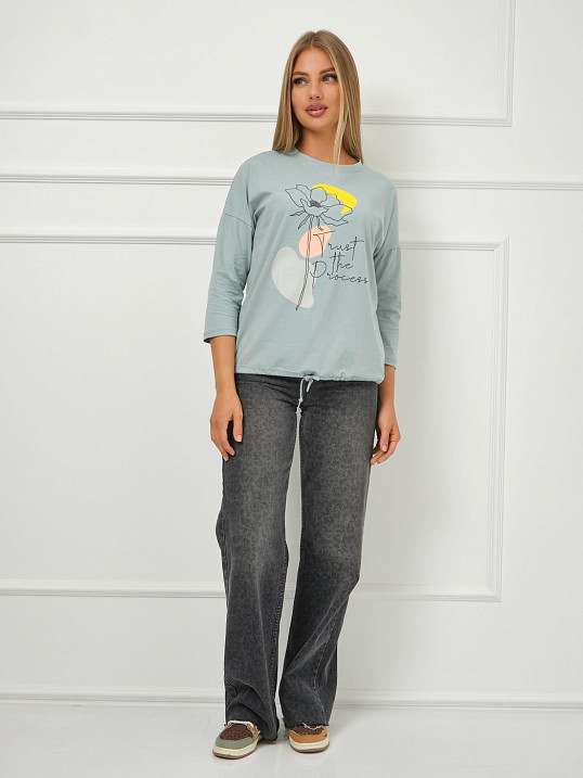 Лонгслив Николь аква