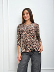 Лонгслив Флирт коричневый/леопард