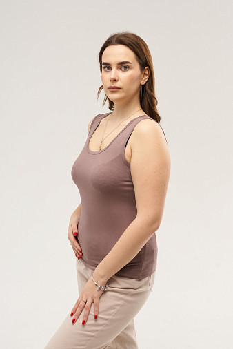 Майка вискозная однотонная шоколад