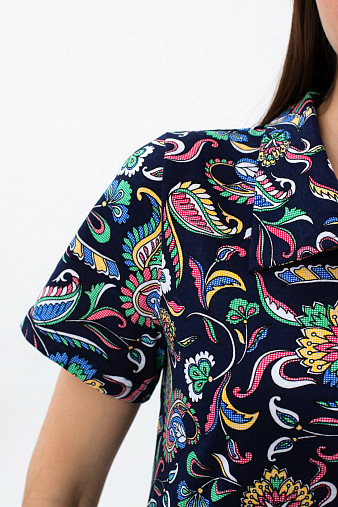 Халат Анна синий/узор