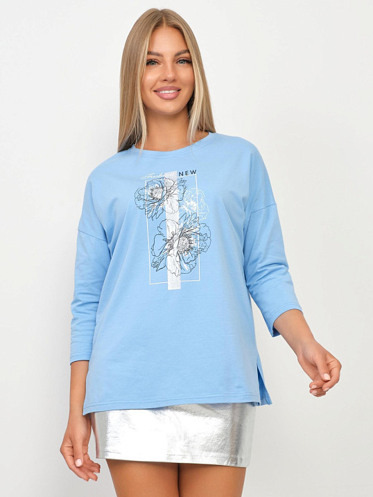 Лонгслив Стиль голубой