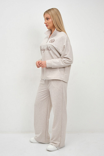 Костюм женский Верона однотонный беж/меланж