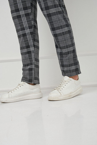 Брюки мужские Легион серый/клетка