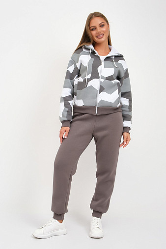 Костюм женский Дюна набивка начёс серый