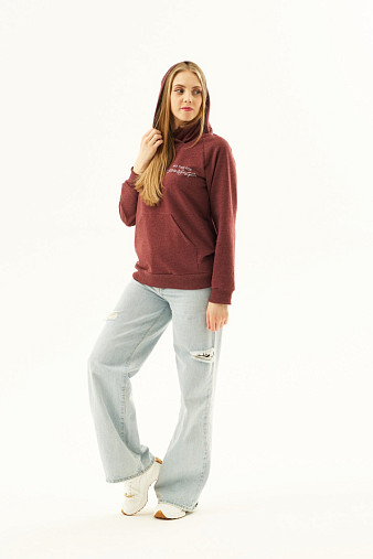 Толстовка женская ТЖФ-06 бордо/меланж